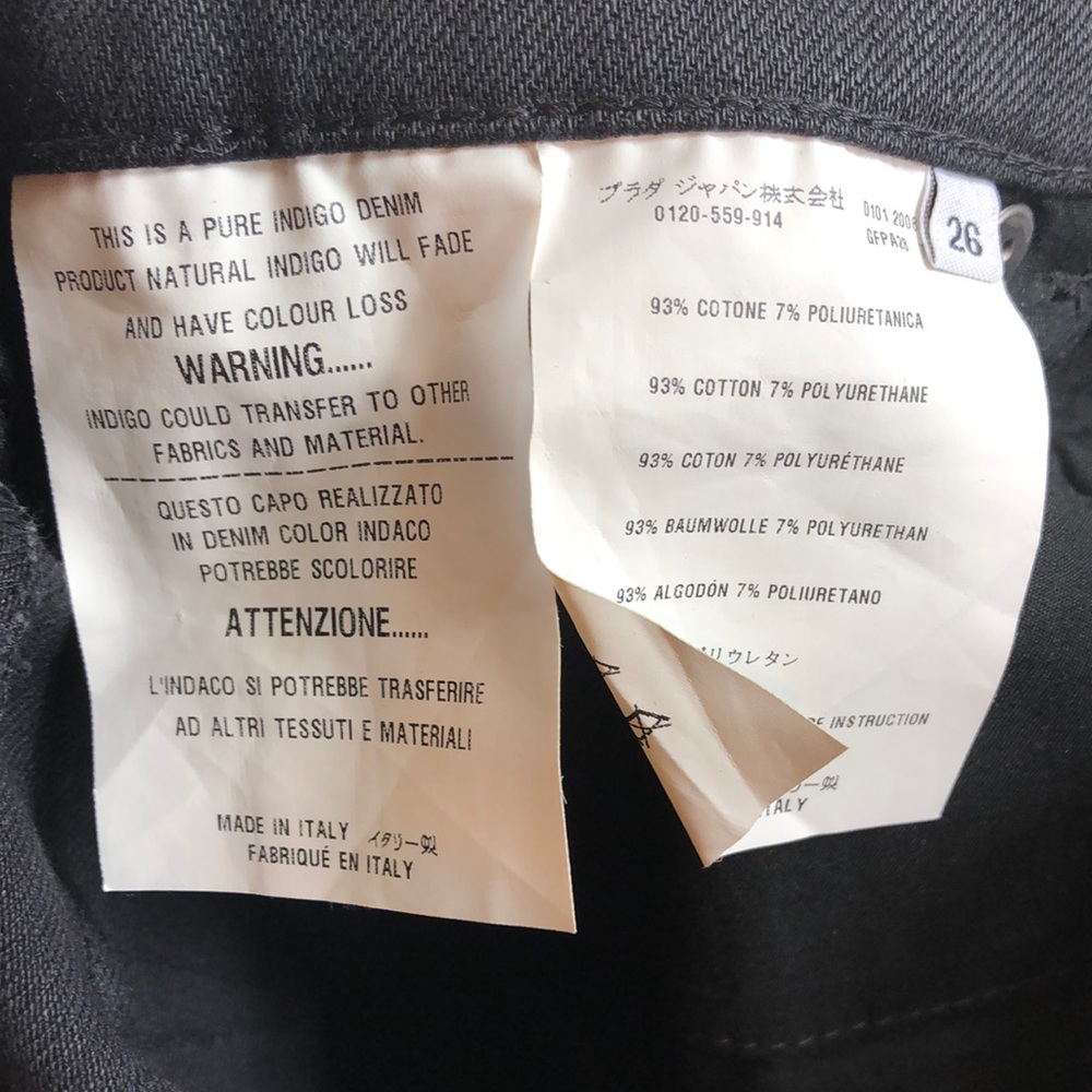 Prada Skinny Straight Black Indigo Denim Italy 26 - Picture 8 of 8